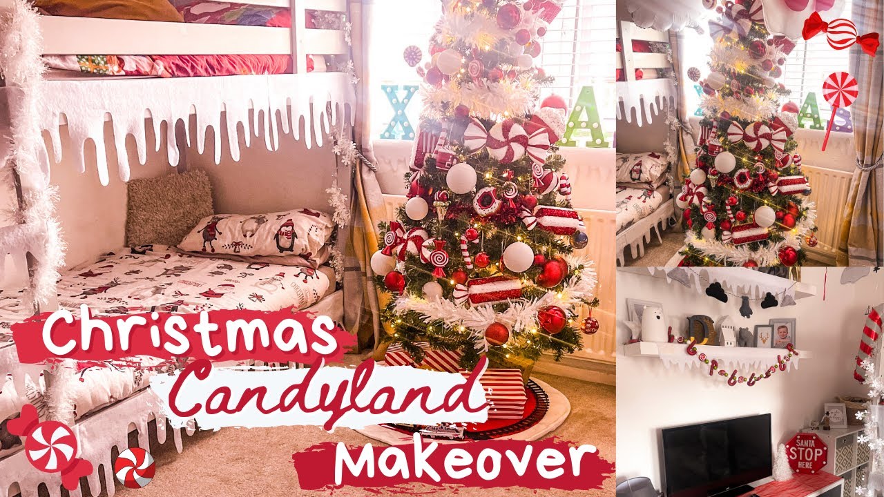CANDYLAND CHRISTMAS TREE | TURNING THE KIDS ROOM INTO A CHRISTMAS GROTTO | DECORATE WITH ME