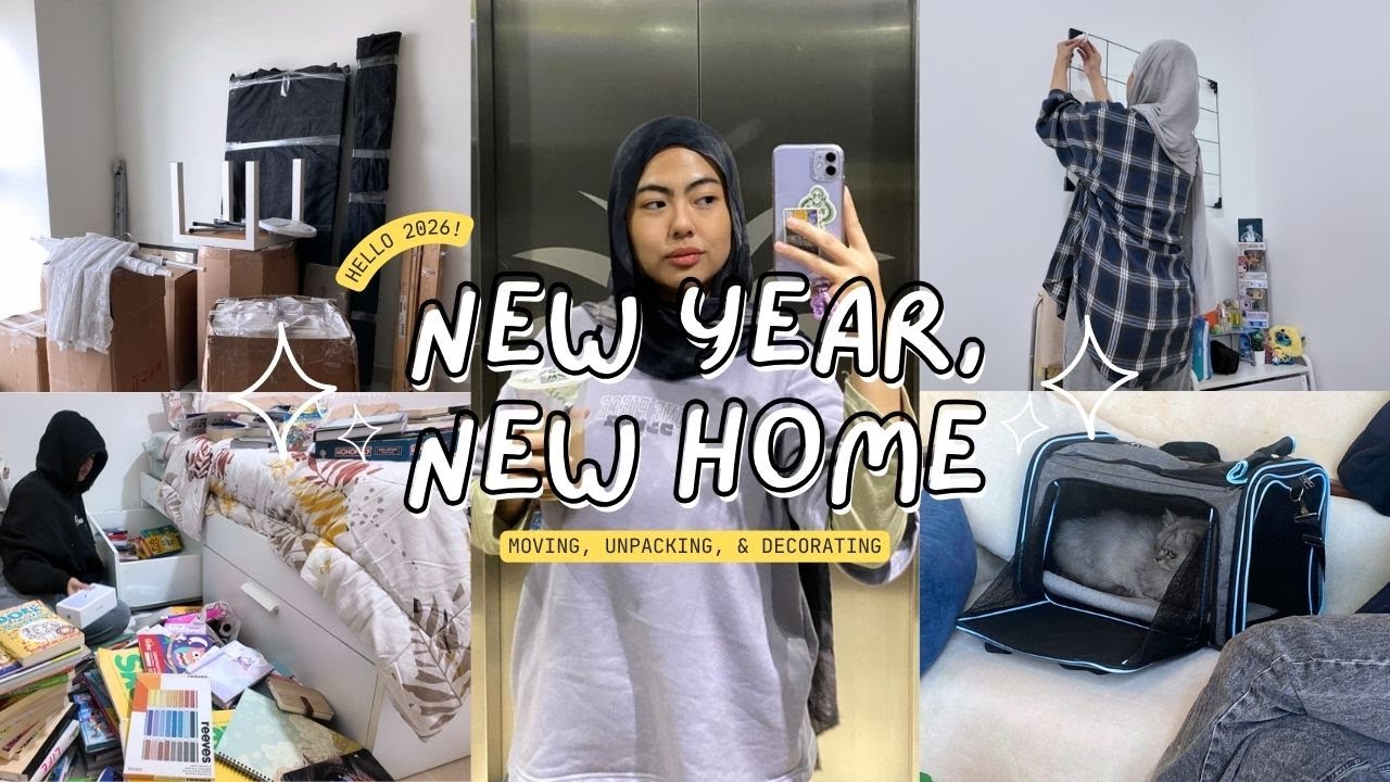 New Year Reset: Moving, Unpacking, & Redecorating My Room | Vlog