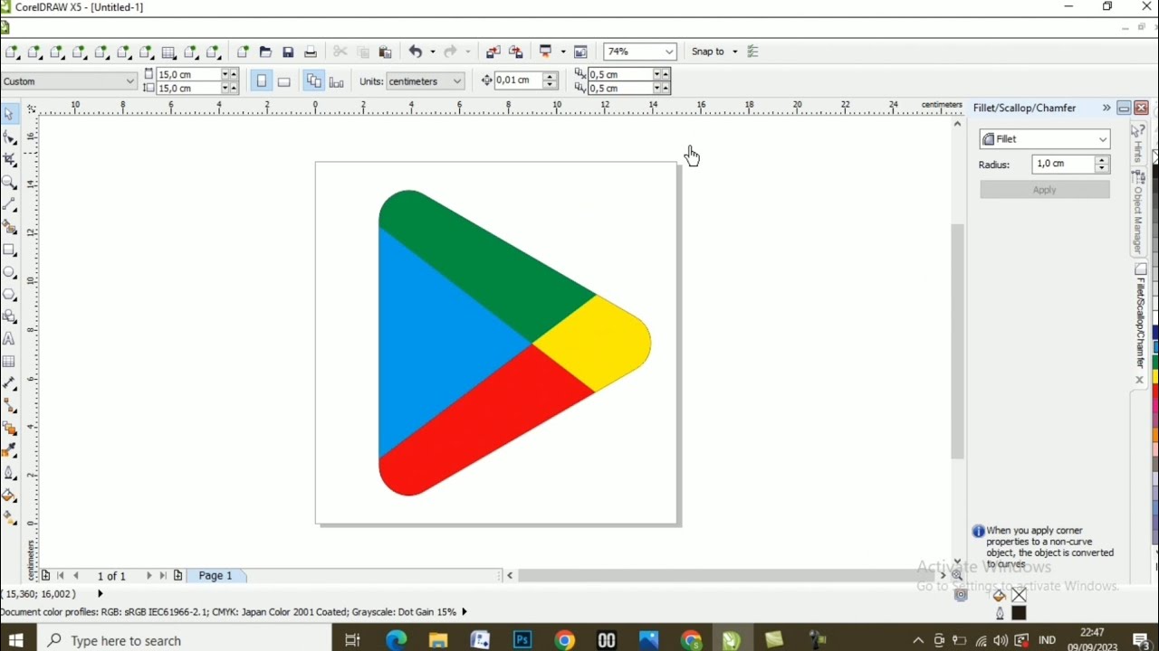 Tutorial Membuat  Logo Play Store di CorelDraw