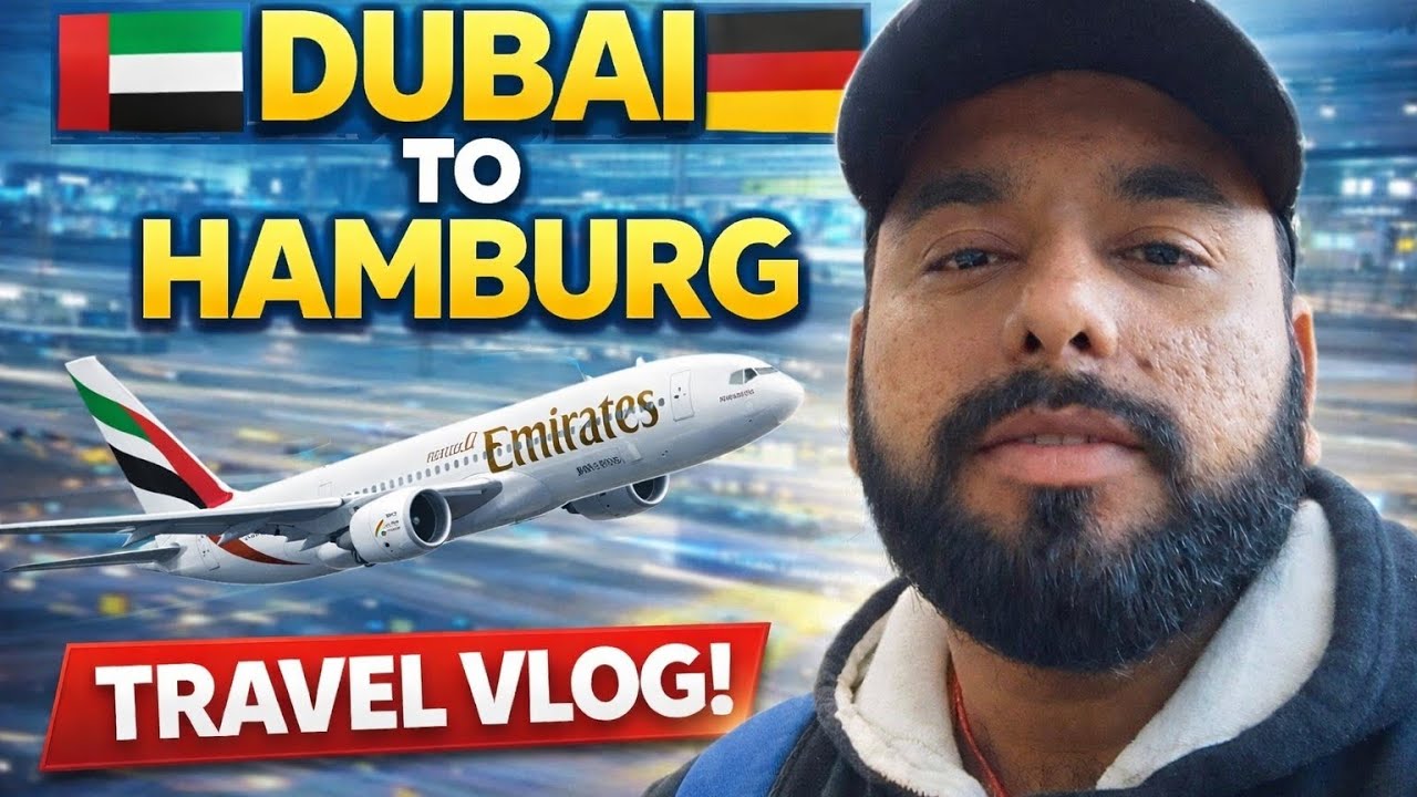 ✈️ Dubai to Hamburg Travel Vlog | International Flight Journey | Europe Trip Begins 🇩🇪