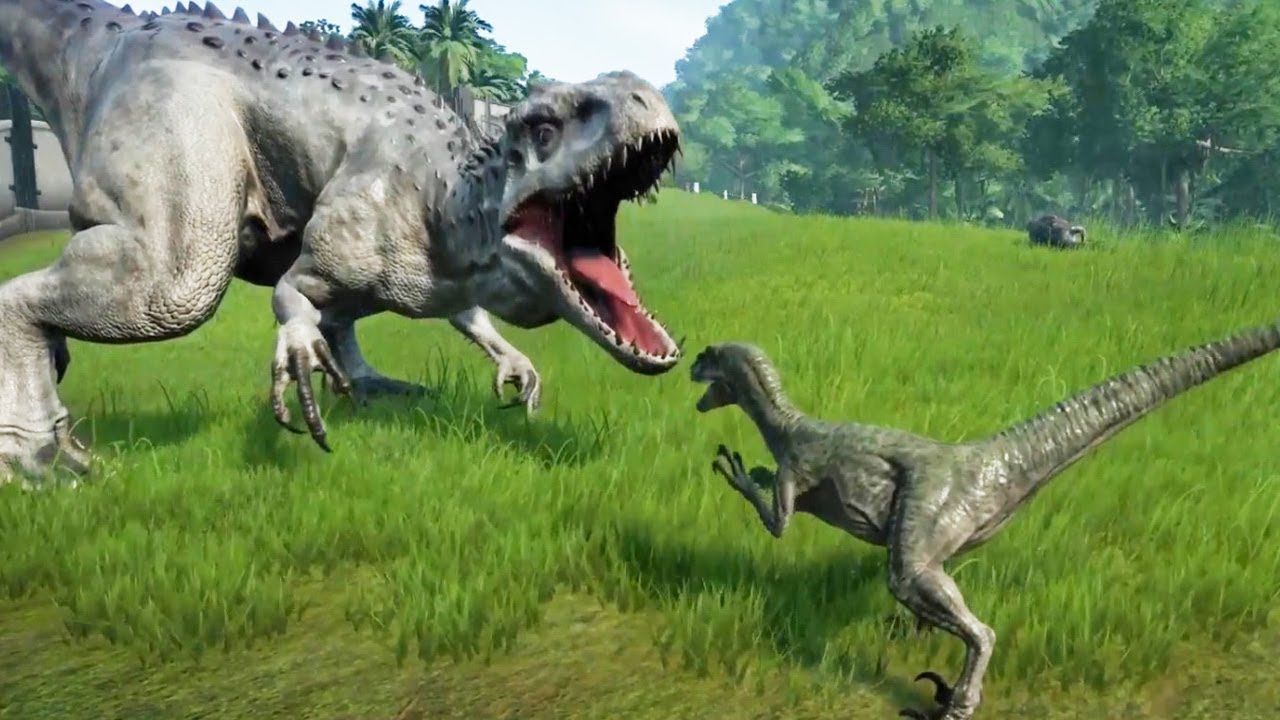 INDOMINUS REX Vs ALL CARNIVORE DINOSAURS - Jurassic World Evolution