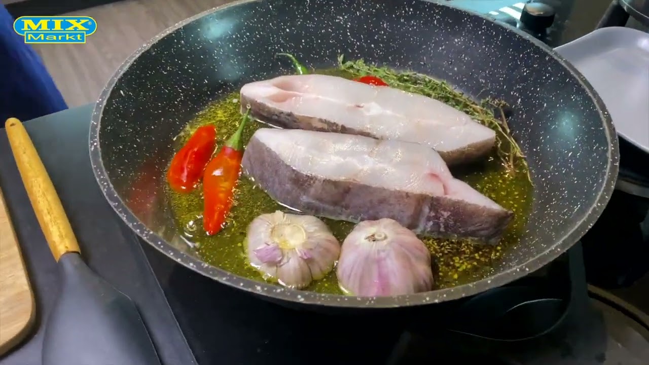 Палтус на сковородке  // рецепты от Стаса из Mix Markt