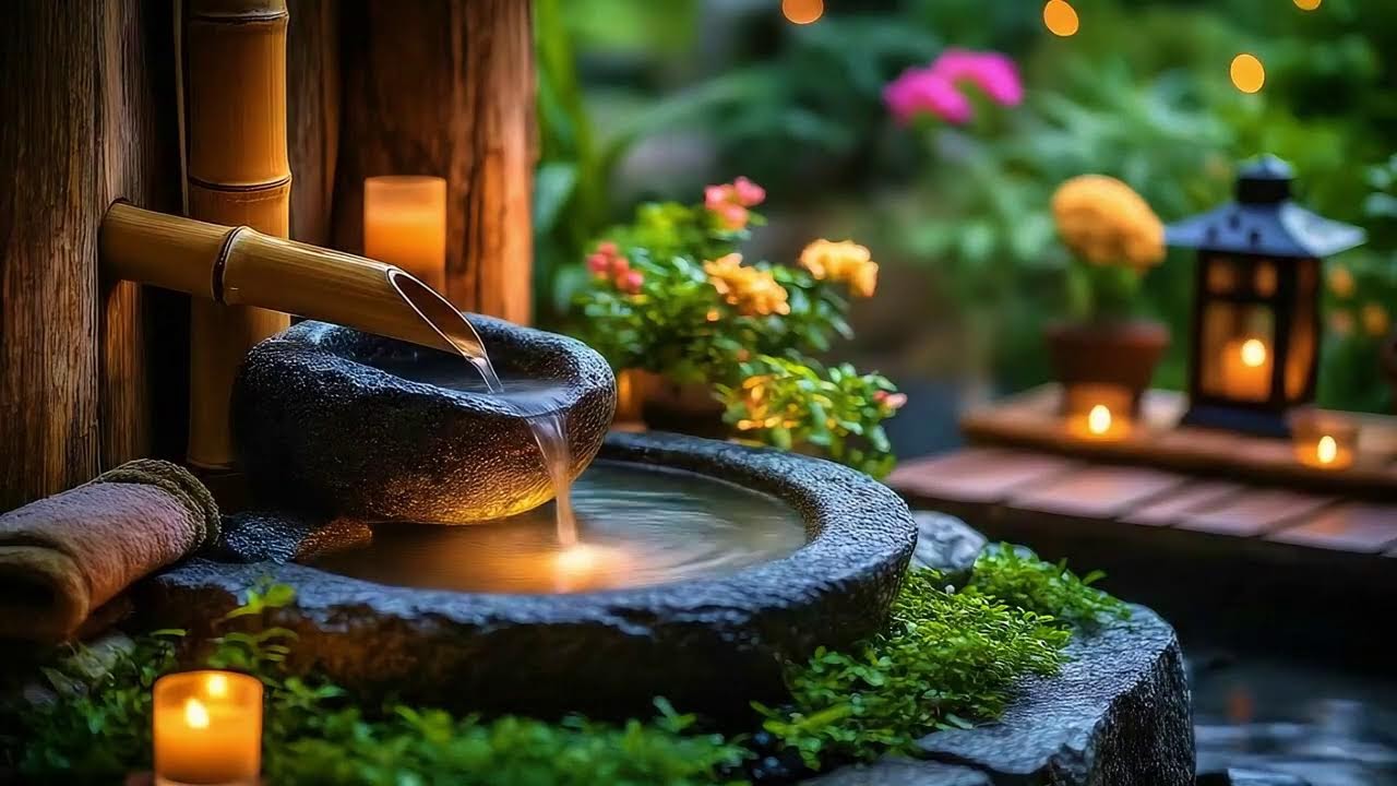Ultimate Night Calm || Relaxing Piano + Bamboo Water Sounds for Deep Relaxation
