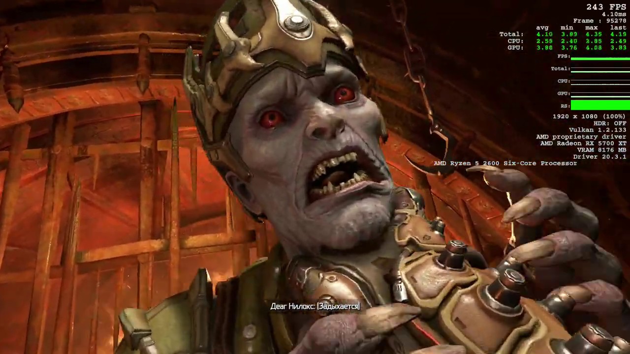 DOOM Eternal RX 5700 XT + Ryzen 2600 Ultra Nightmare