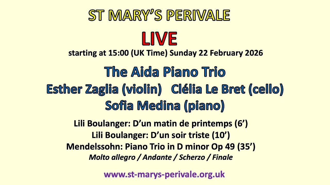 St Mary's Perivale LIVE :  The Aida Piano Trio