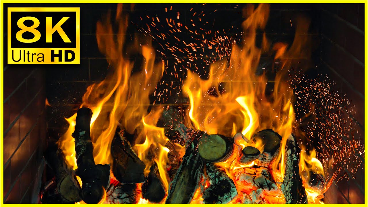 🔥 Gorgeous Fireplace Burning Video 8K ULTRA HD 🔥 Cozy Fireplace & Crackling Fire Sounds | Relaxation