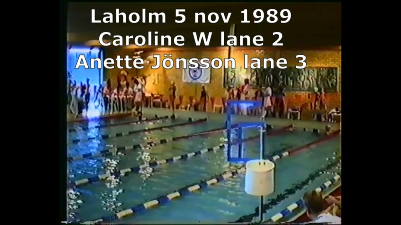 Anette Jönsson och Caroline Wennergren, Helsingborgs Simsällskap i Lahoms simhal i november 1989.