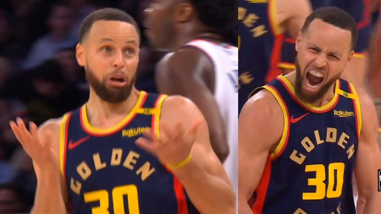 Steph Curry didn't know whether to do night night after clutch 3 vs Knicks 😂