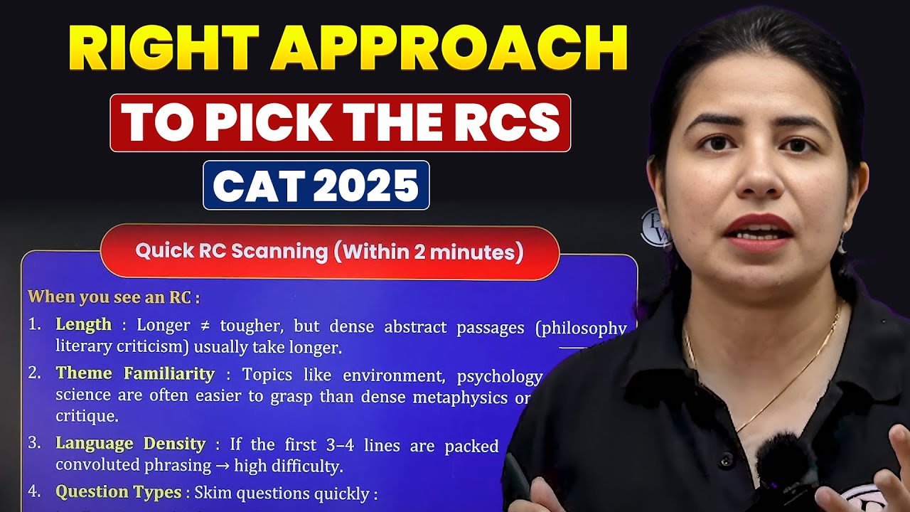 CAT 2025 VARC Strategy |  How to Select Easy vs Difficult RC Passages for Maximum Score