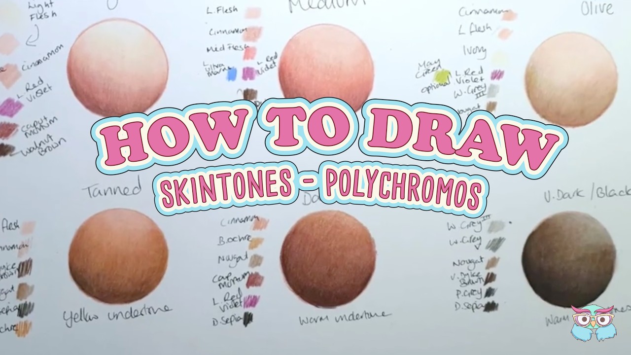 Как рисовать телесные тона — Faber Castell Polychromos, от светлого к чёрному