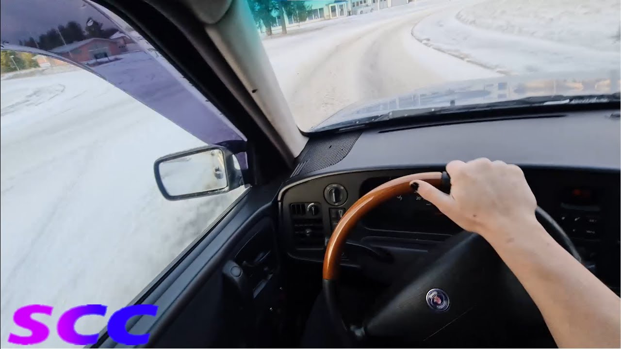 265HK Saab 9000 2.0T Winter Drifting POV