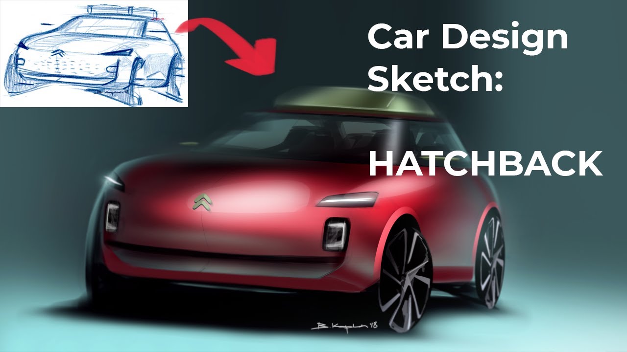Car Design Sketch : Hatchback - Photoshop Car Design