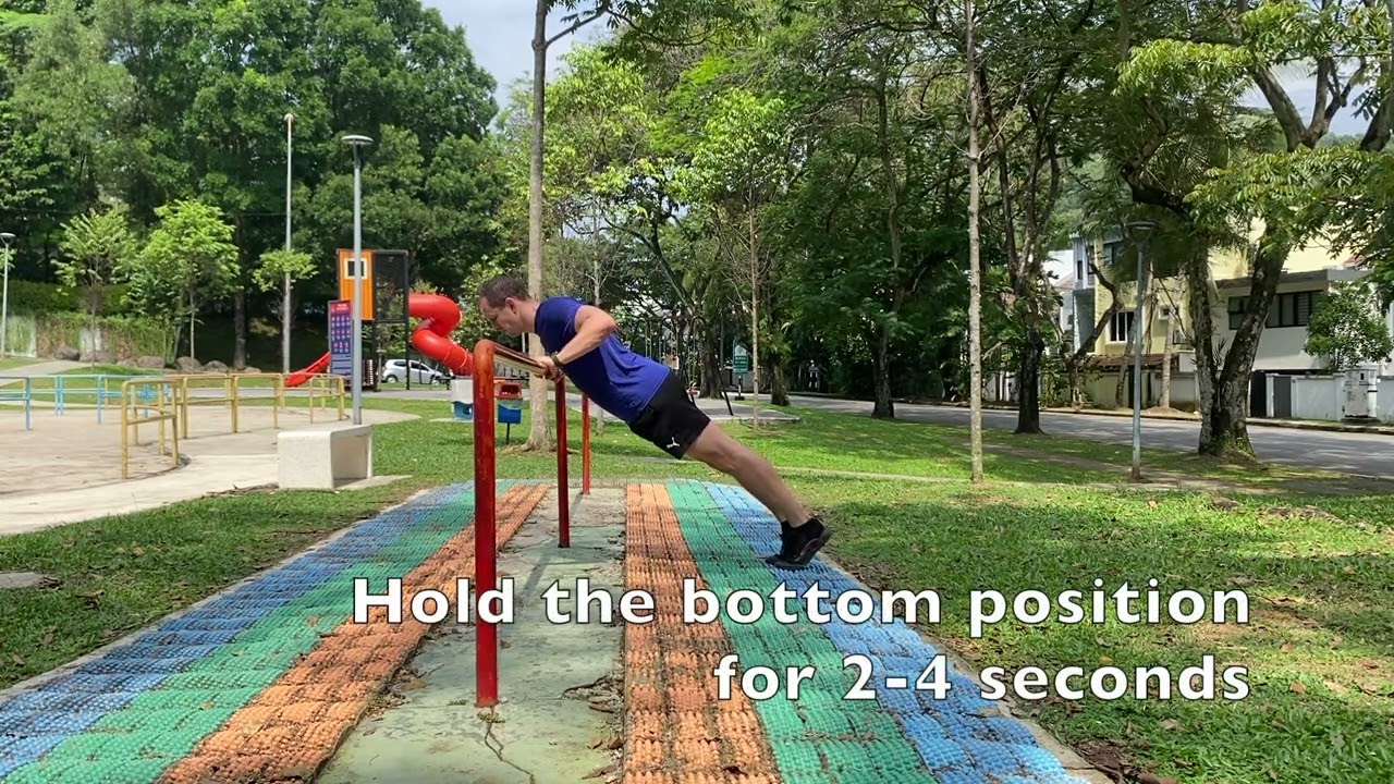 Elevated Pushups With Isometric Holds