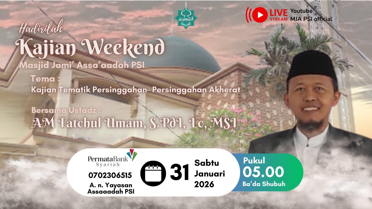 Live Kajian Shubuh Sabtu Pagi