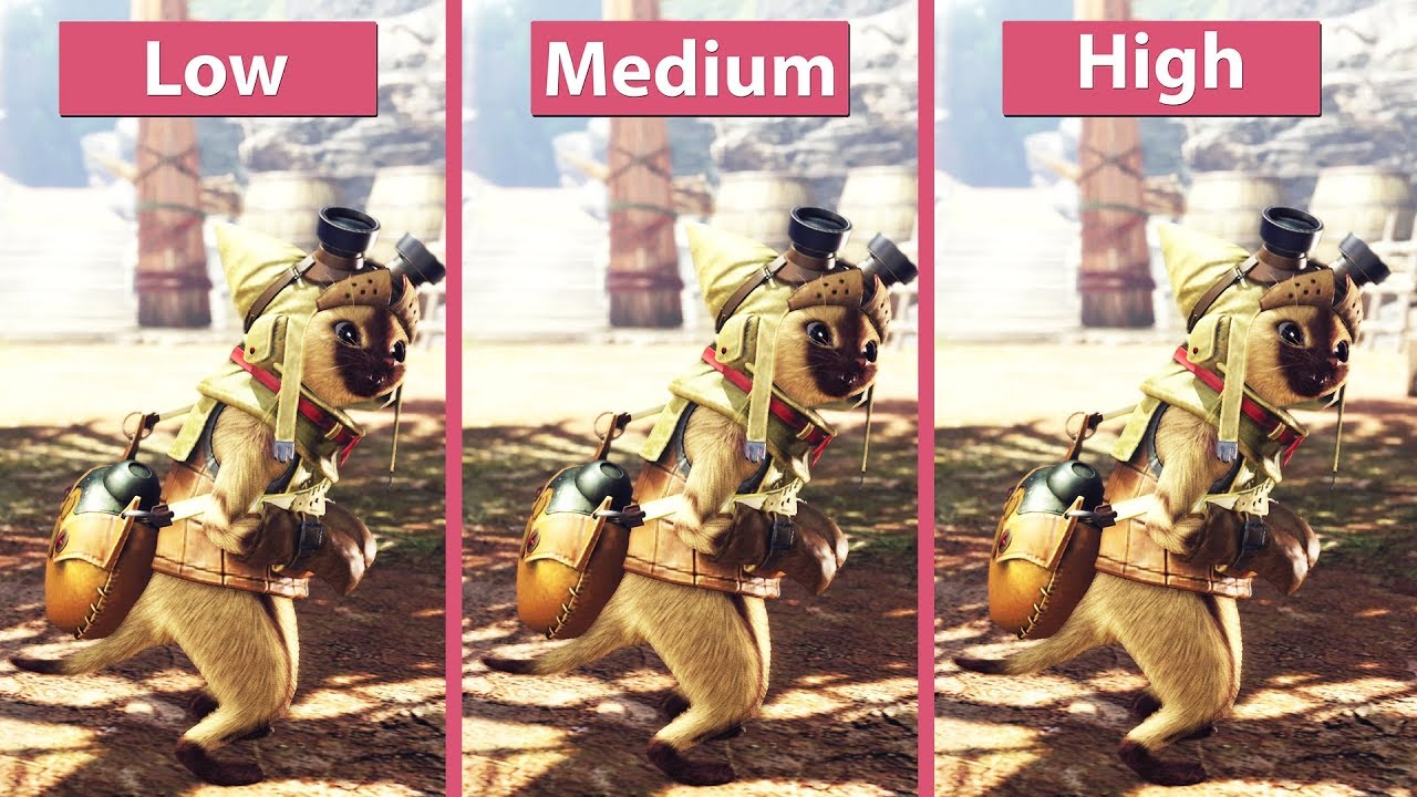 Monster Hunter World &ndash; PC 4K Low vs. Mid vs. Highest Frame Rate Test & Graphics Comparison
