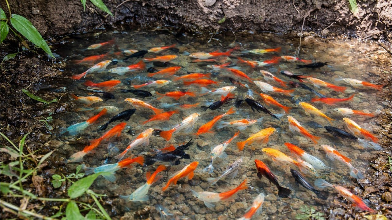 ​AMAZING! I FOUND MANY COLORFUL FISH IN A SMALL STREAM