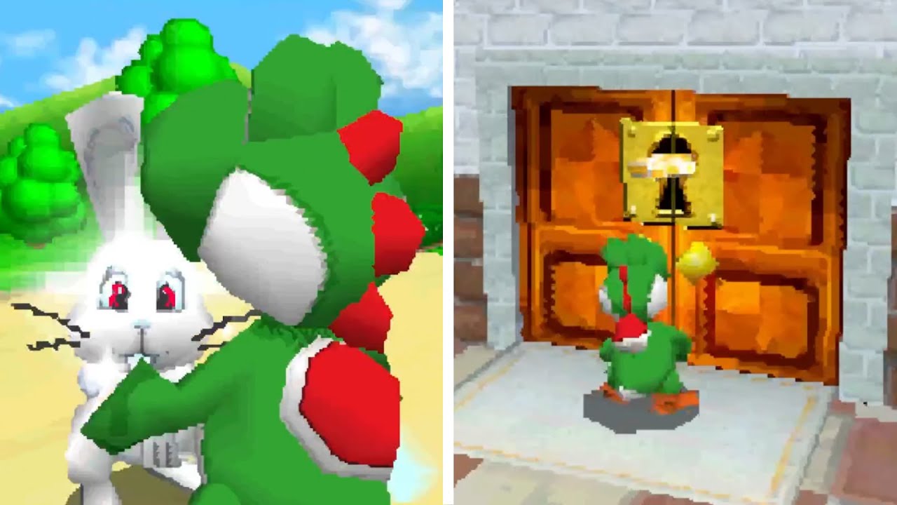 Super Mario 64 DS - Finding All 8 Glowing Rabbits