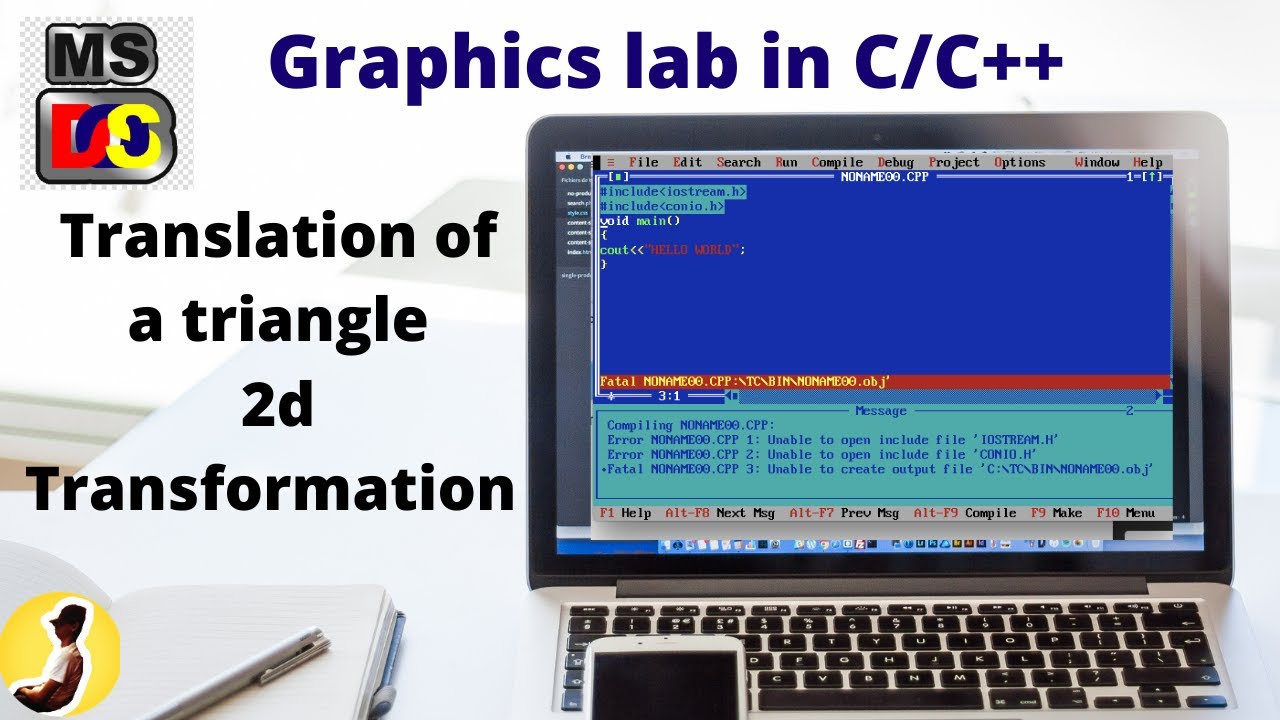 2d transformations | Translation of a triangle by C graphics | Explanation + code | Graphics in C |