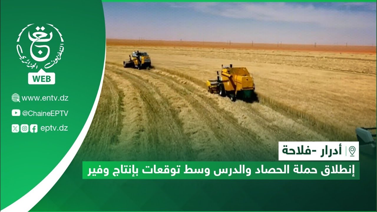 أدرار -فلاحة | إنطلاق حملة الحصاد والدرس وسط توقعات بإنتاج وفير