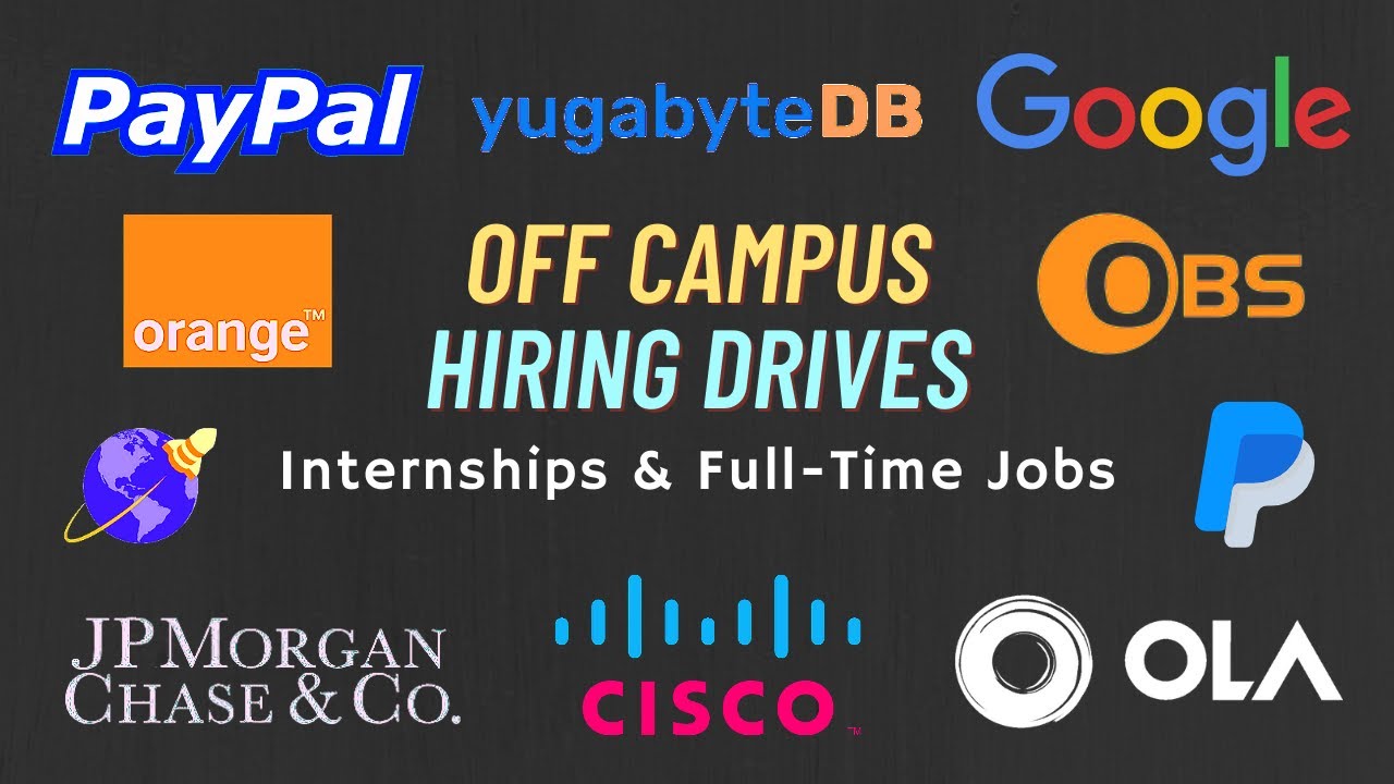 Latest Off Campus Drives • Eligible Batches - 2019, 2020, 2021, 2022, 2023 • Any Branch Graduates