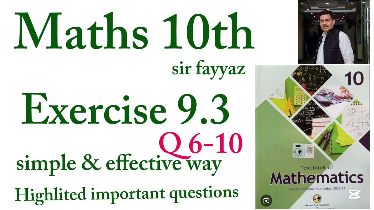 Maths class 10th | exercise 9.3 | NBF | Q no 6 -10 | ex 9.3 | unit 9 | Chords and arcs of a circle