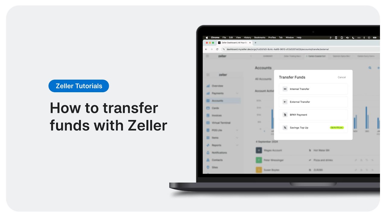 Zeller Tutorials: How to transfer funds with Zeller
