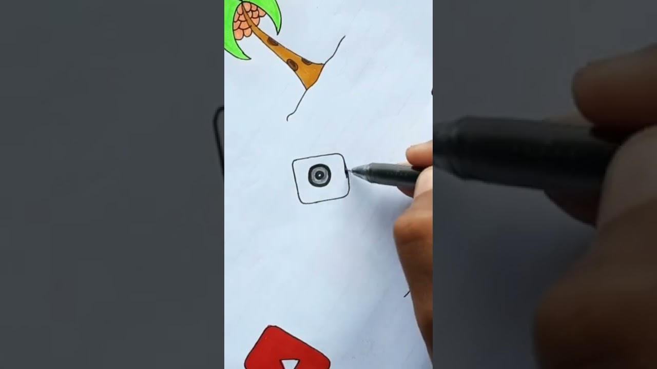 how to draw camera logo drawing #shorts