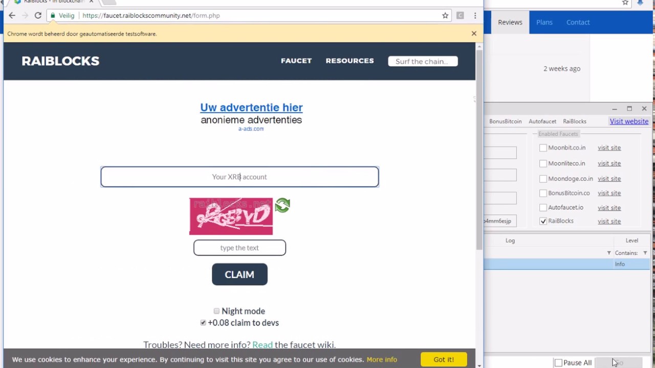 Faucet Collector | RaiBlocks XRB Auto Claim Demo | New CAPTCHAs Resolving