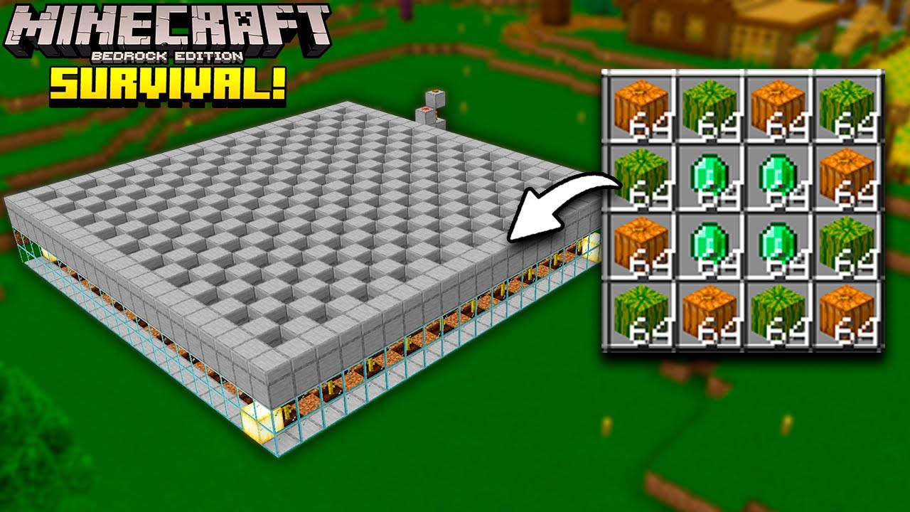 A FARM que mais rende ESMERALDAS com ALDEÕES no Minecraft Bedrock 1.21