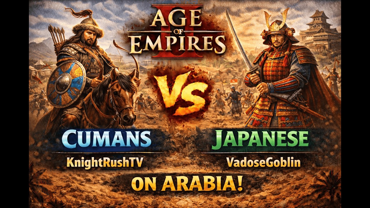 Cumans vs Japanese | 1v1 Arabia | vs VadoseGoblin | AoE2