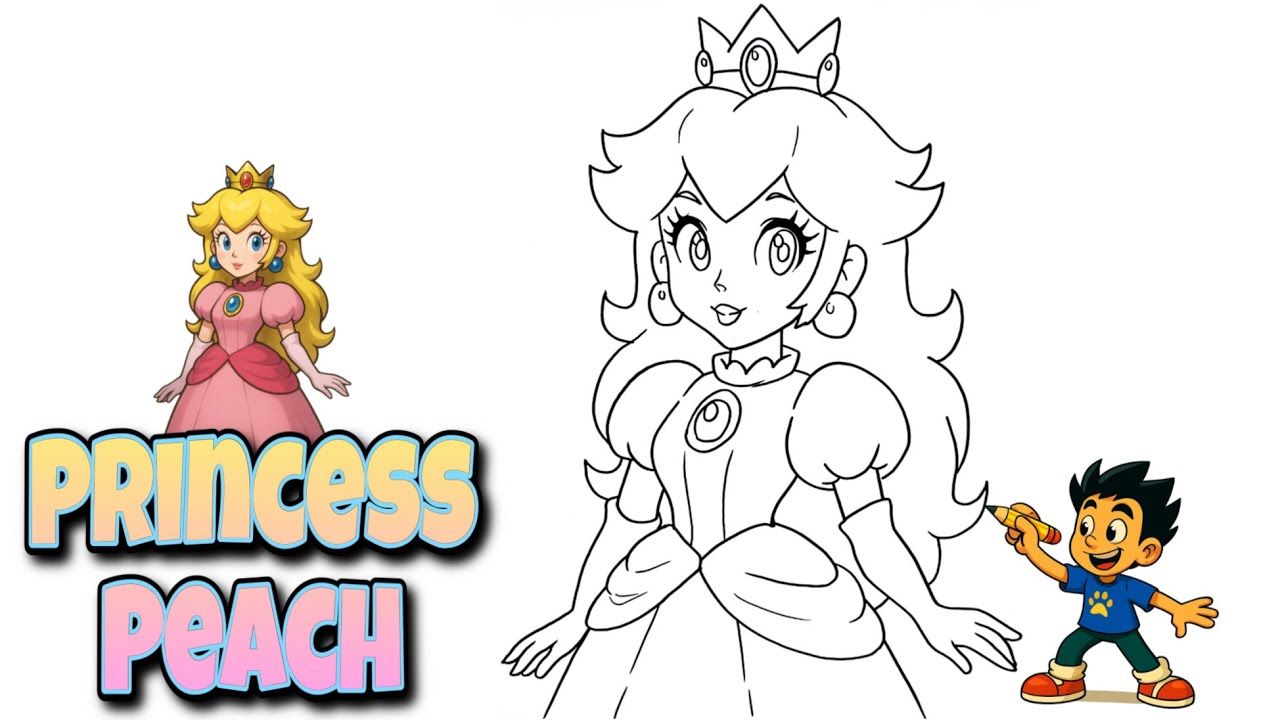 How to Draw Princess Peach Step by Step #princesspeach #drawing #supermariobros 