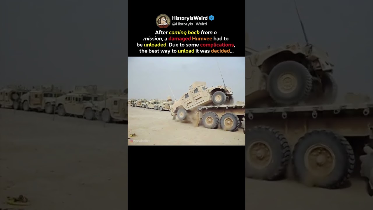 How They Unloaded This Damaged Humvee #Shorts