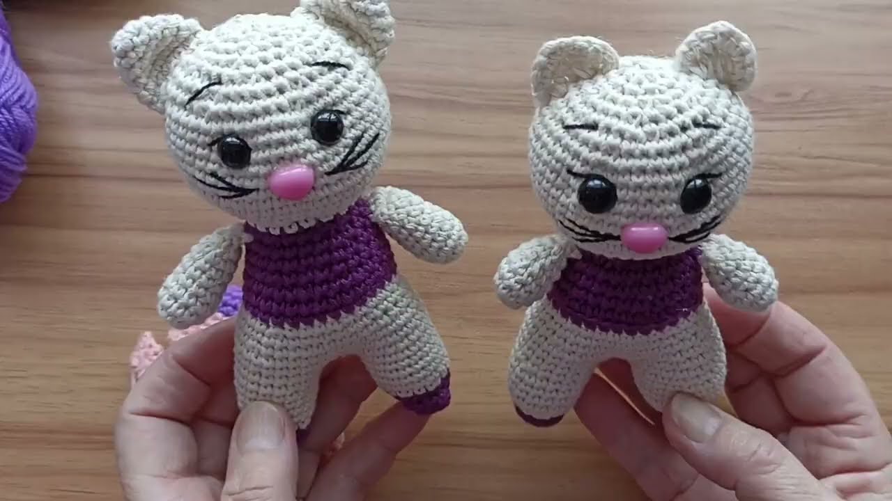 Котик,, Беляш,, крючком  ч.  2 тело, голова.