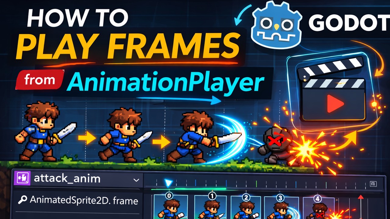 Как использовать AnimationPlayer для покадровой анимации в Godot (подходит для начинающих)