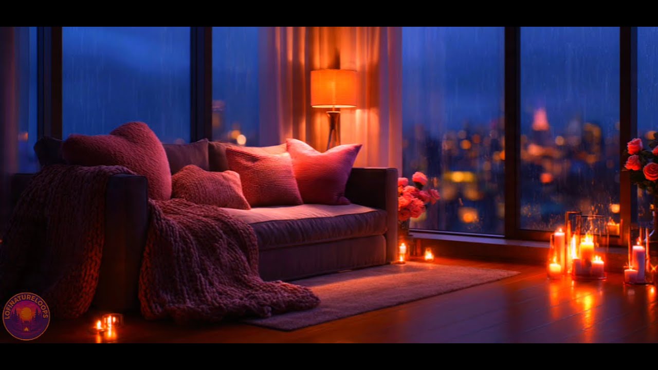 Cozy City Nights 🔥 Fireplace Ambience with Snowfall for Sleep, Relaxation & Calm