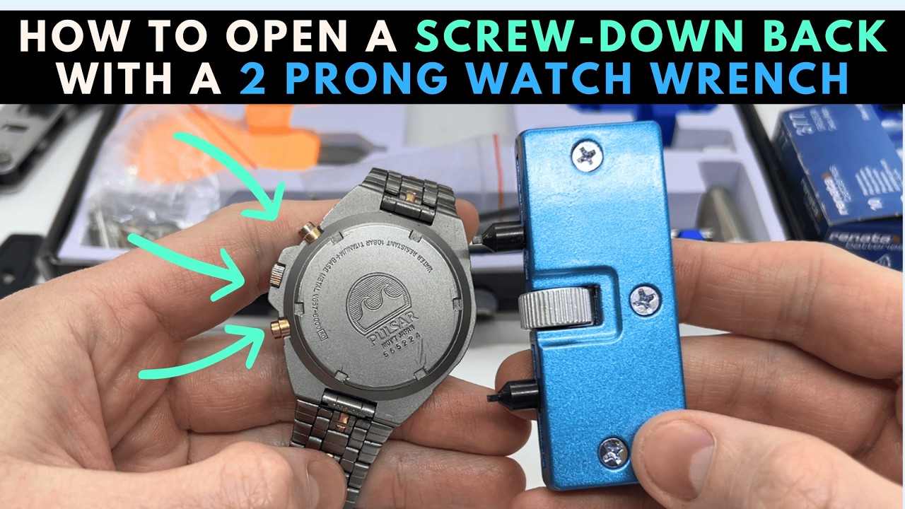 Как открыть завинчивающуюся заднюю крышку часового механизма с помощью двухзубчатого часового ключа