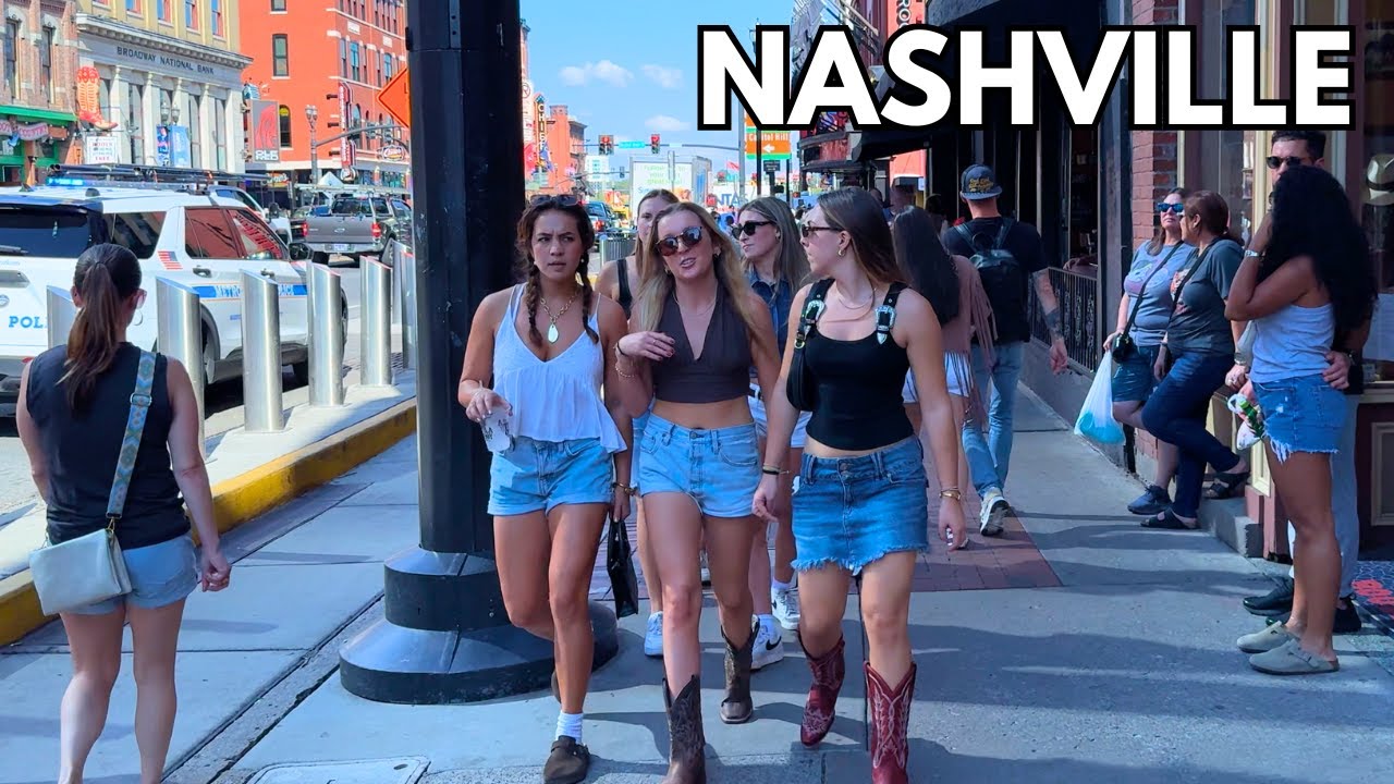 Vibrant Nashville, Tennessee Afternoon Walk on Friday | October 4, 2024 | 4k Video, City Sounds