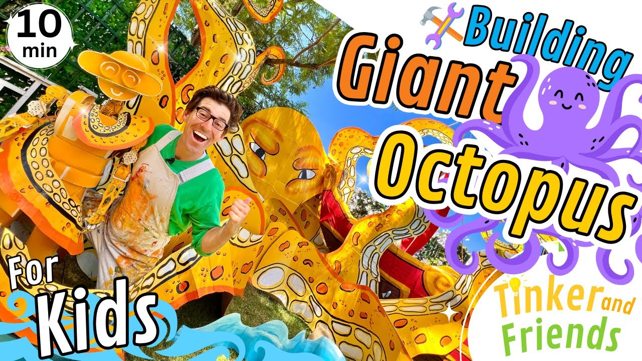 Giant Octopus Construction Video for Kids - Under the Sea & Pirate Crafts - Cardboard Creations