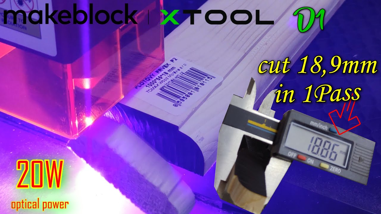 The most powerful laser diode- xTool D1 Pro 20W laser engraver. Cut 18.9mm thick wood like cardboard