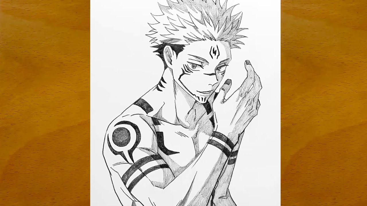 How to Draw Sukuna from Jujutsu Kaisen || Sukuna Sketch Tutorial || Step by Step Sketch