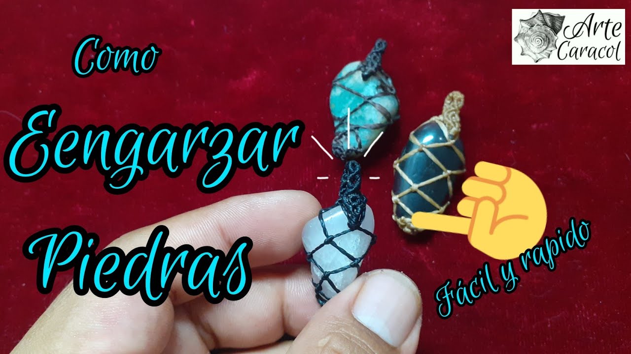 como engarzar piedras que  no tienen perforación o ranura en macrame|súper facil|DIY macramé
