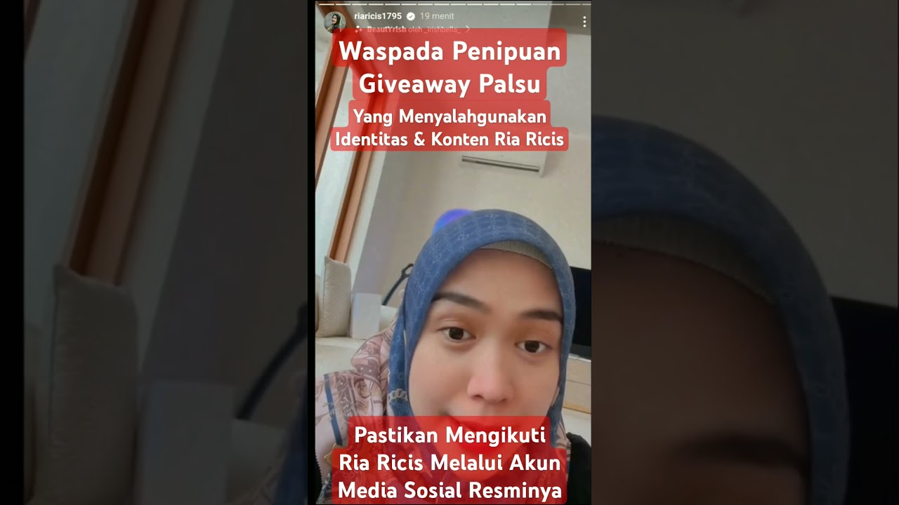 Waspada Modus Penipuan Giveaway Palsu yang Menyalahgunakan Identitas dan Konten Ria Ricis