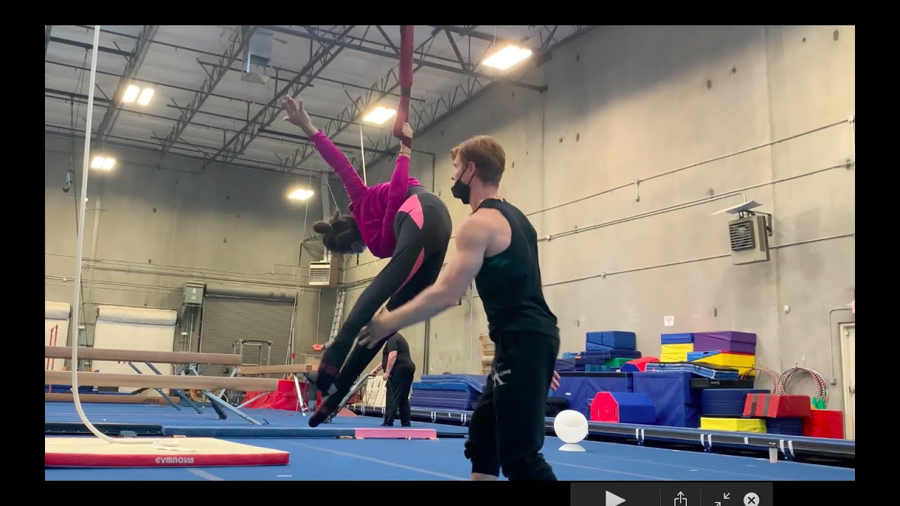 Aerial straps lessons, back flag