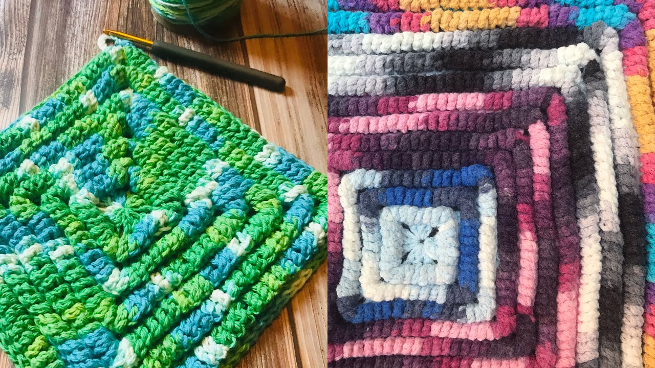 Funky Fun Square Rug Crochet Tutorial RIGHT HANDED