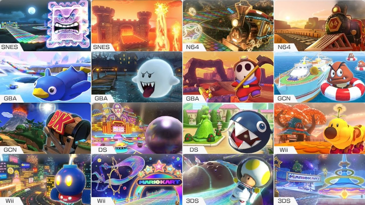 Mario Kart 8 Deluxe // All Retro Courses (SNES, N64, GBA, GCN, DS, Wii, 3DS)