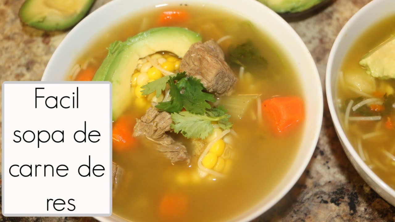 Sopa de carne de res | Caldo de carne| Ros Emely