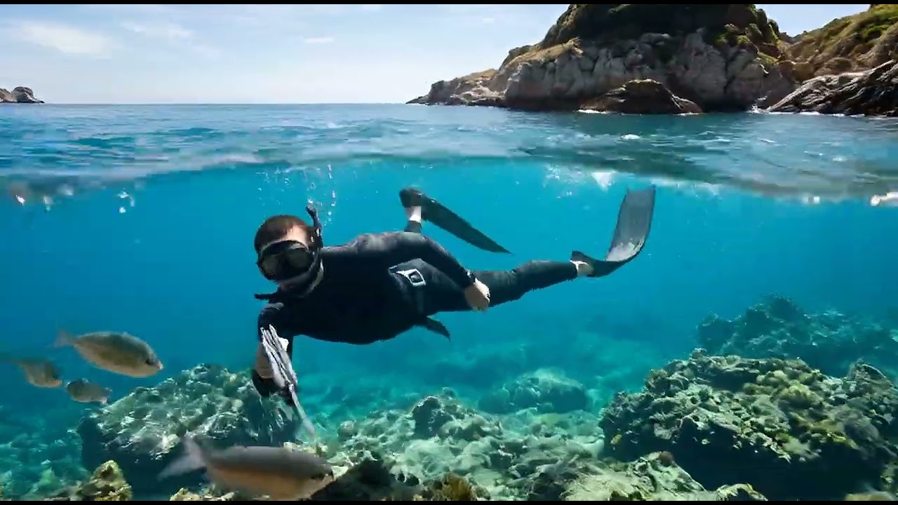 SHORT VIDEO WHO SWIMMING IN THE SEA