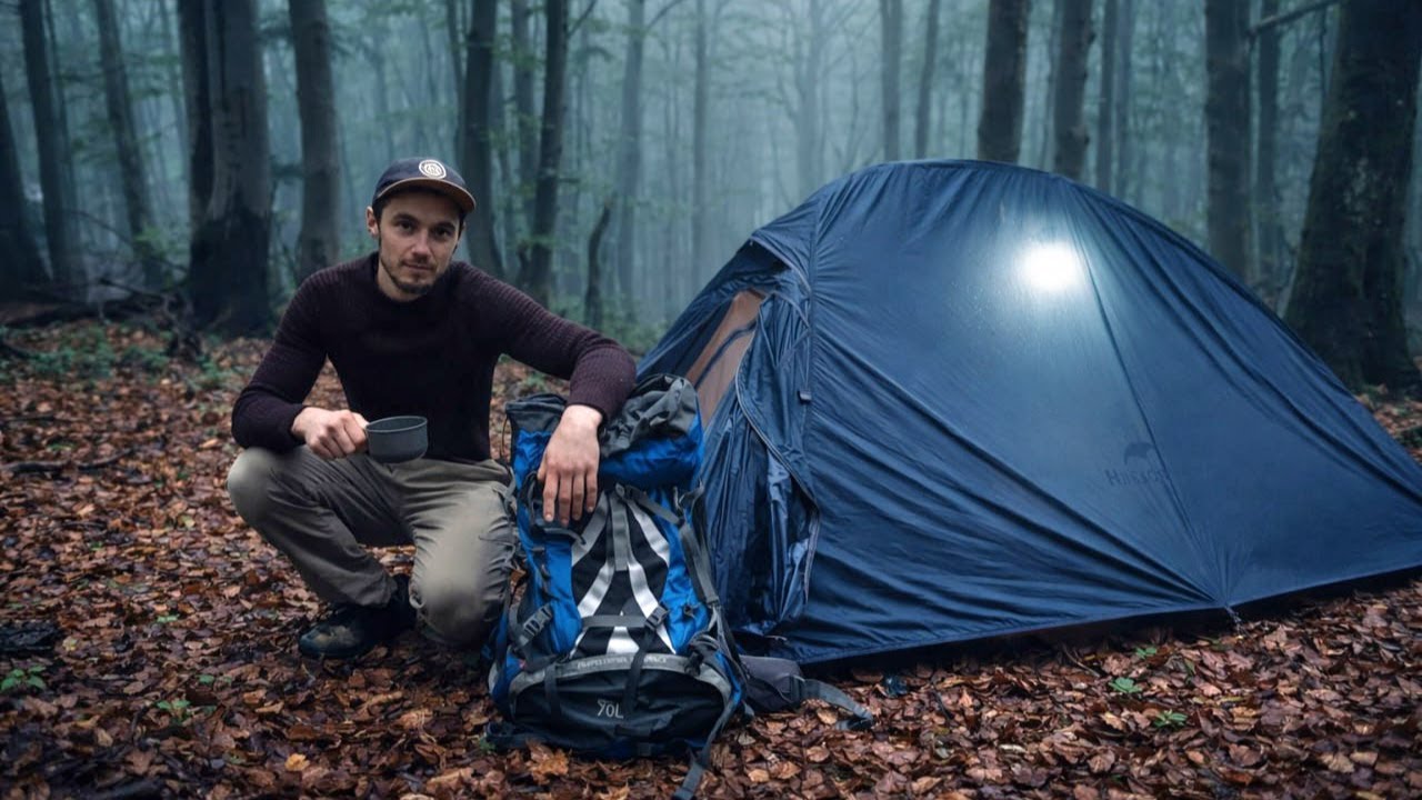 Camping Alone in the Rain – Polish Forest Adventure