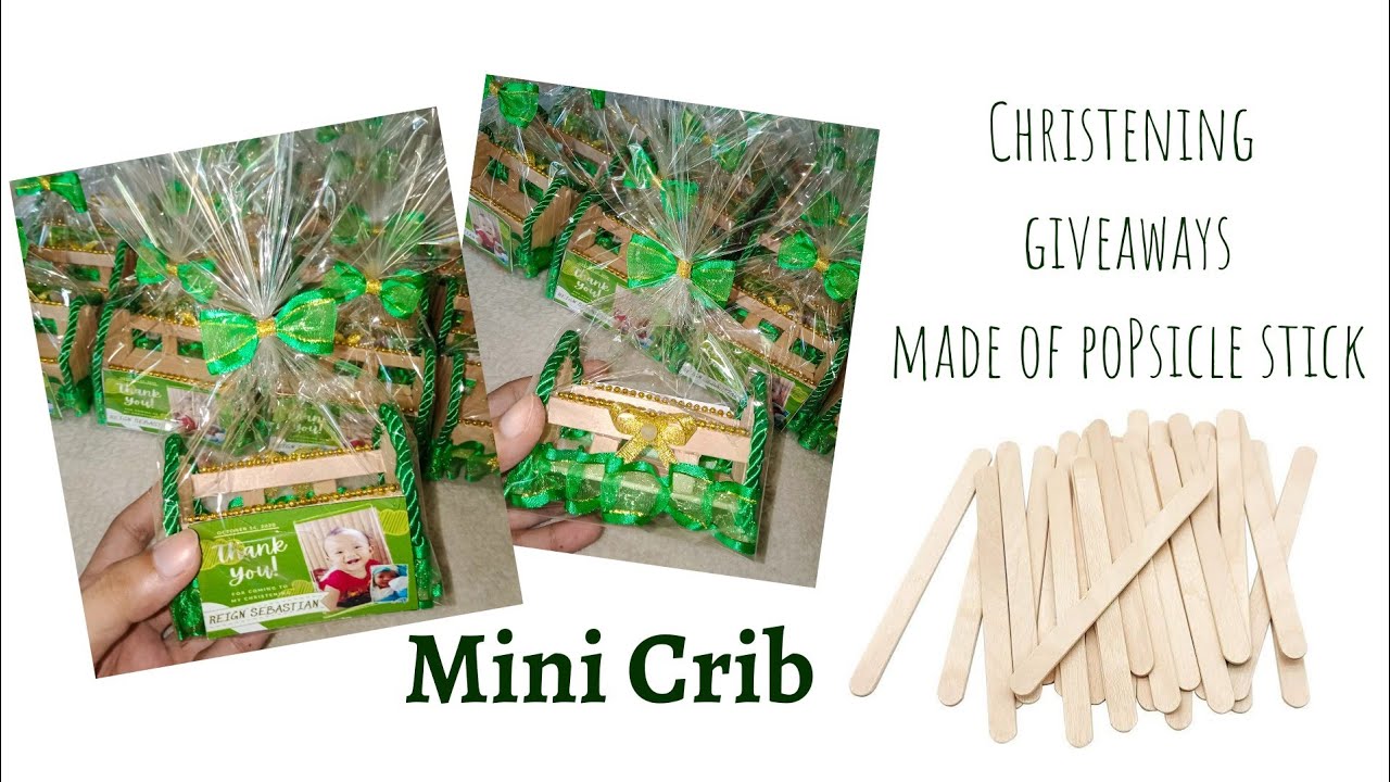 Mini Baby Crib | Christening Giveaways | DIY Souvenir | How to make souvenir made of Popsicle Stick