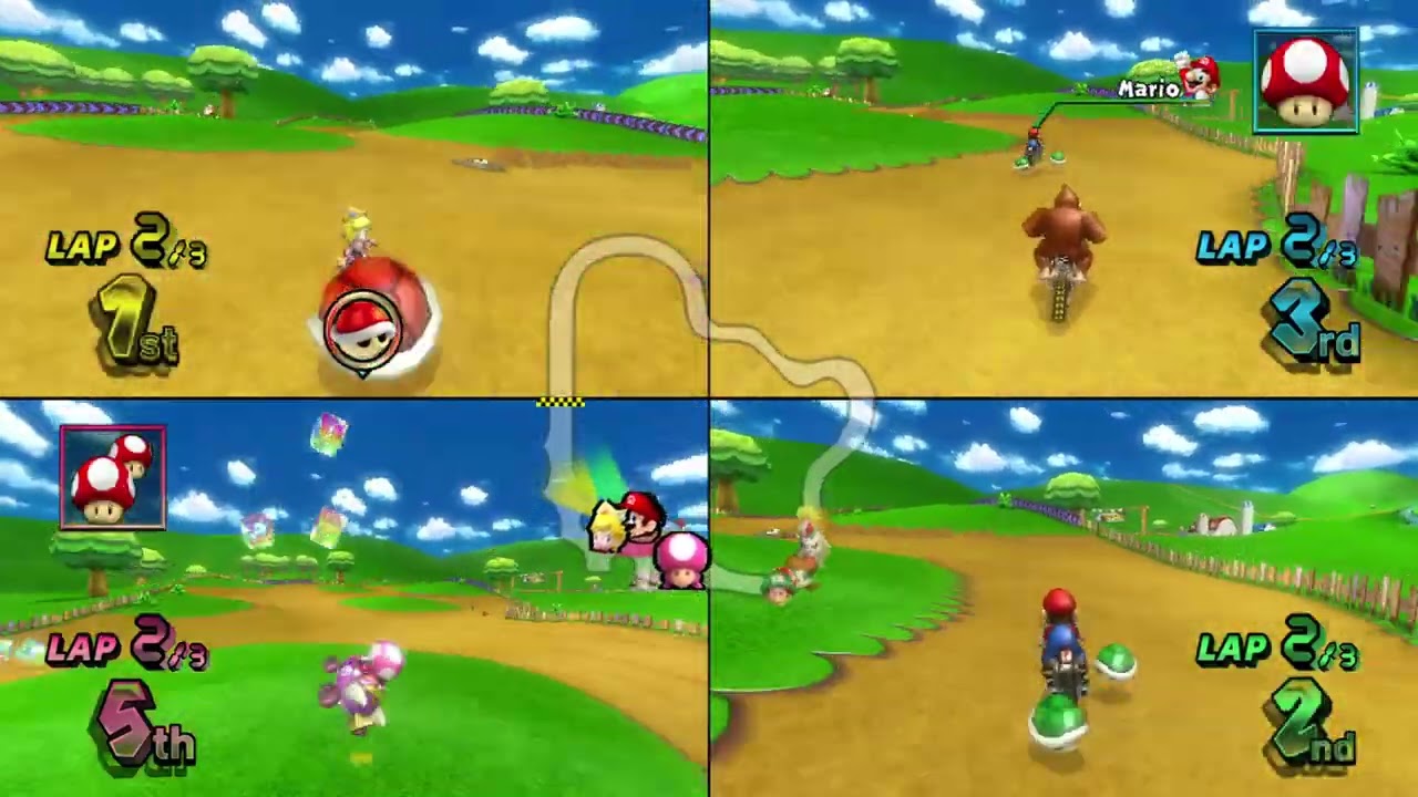 Mario Kart Wii ✦ 4 Players #501 Mushroom Cup Mirror